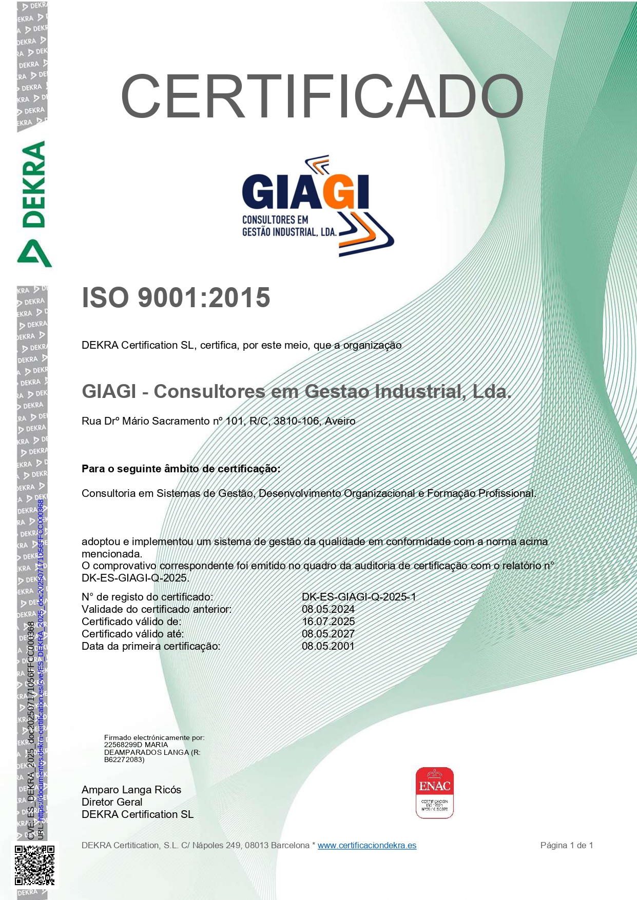Certificação do Sistema de Gestão 